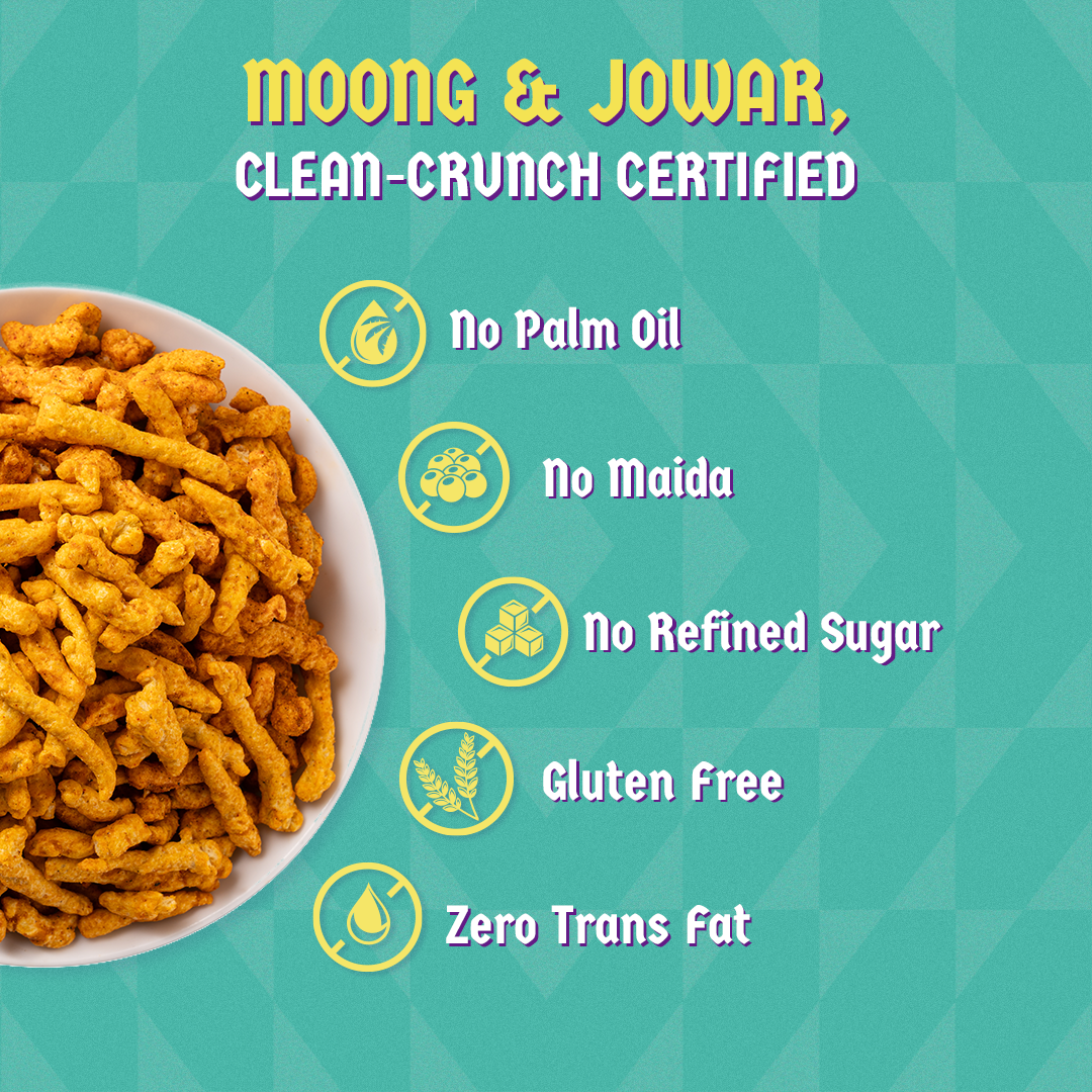Klaw Achari Nimbu | Sprouted Moong & Jowar Sticks | Baked | No Palm Oil | High Protein | 40g