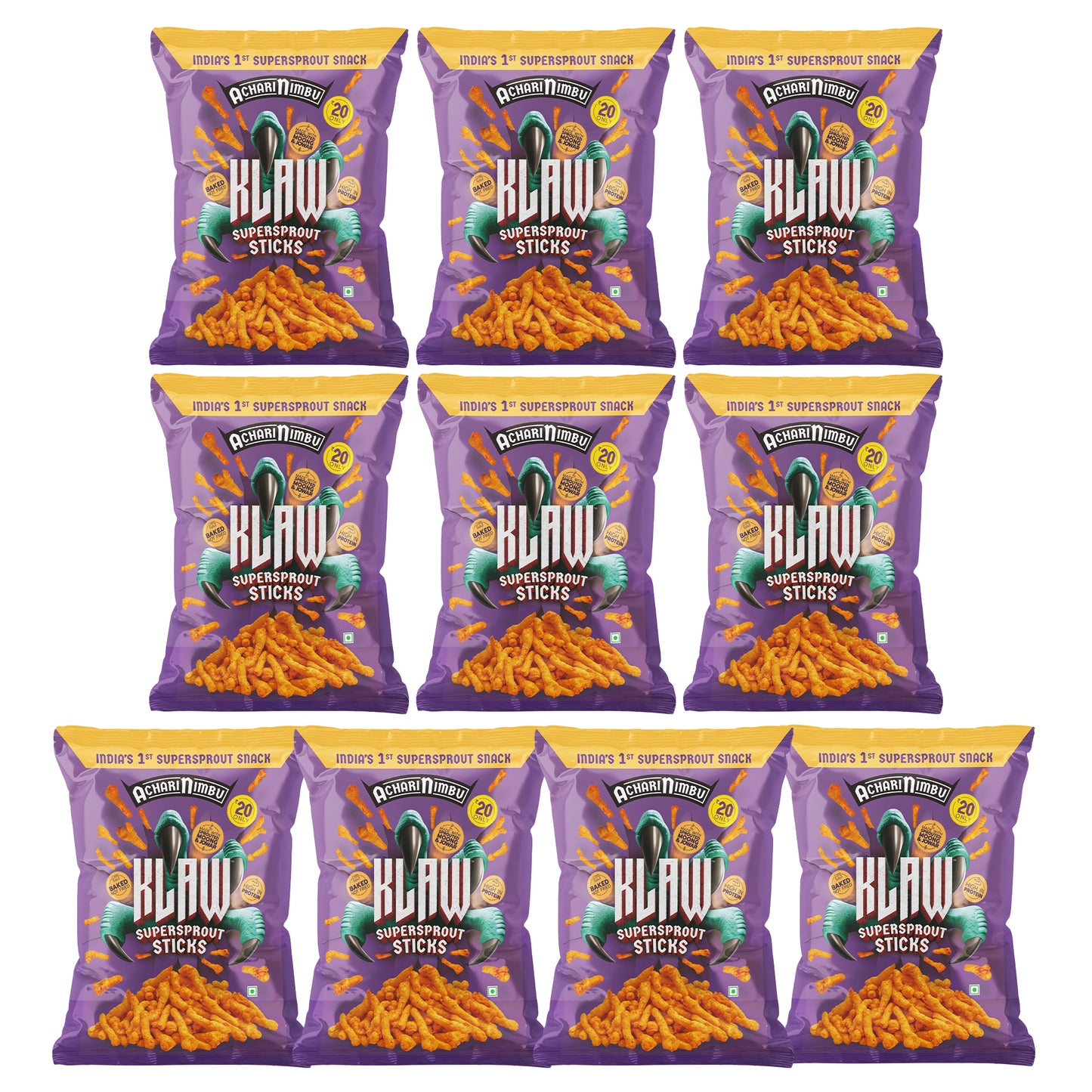 KLAW Achari Nimbu Sticks Combo - Pack of 10