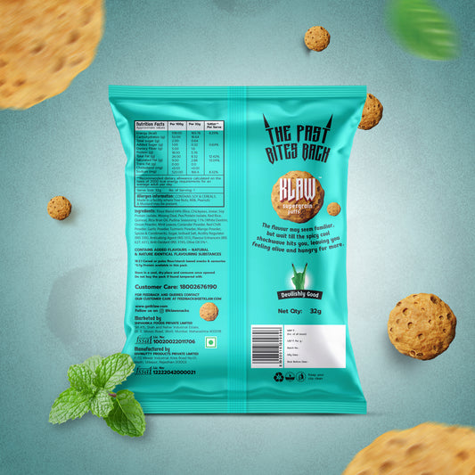 Klaw Pudina Blast Supergrain Puffs | Baked Not Fried | High Protein | Made with Olive Oil I 32g