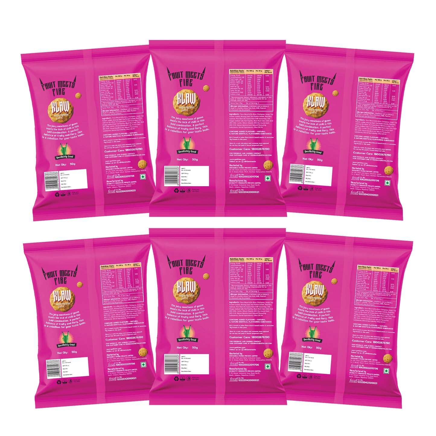 KLAW Spicy Guava Puffs Combo - Pack of 6