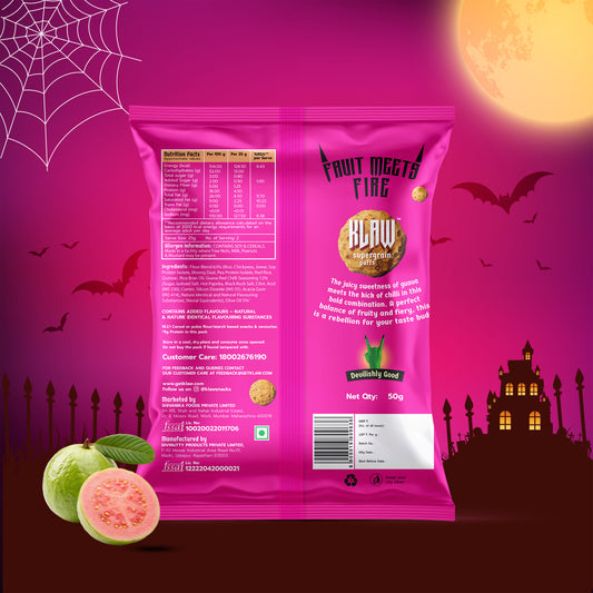 Klaw Spicy Guava Supergrain Puffs | Baked Not Fried | High Protein | Made with Olive Oil I 50g