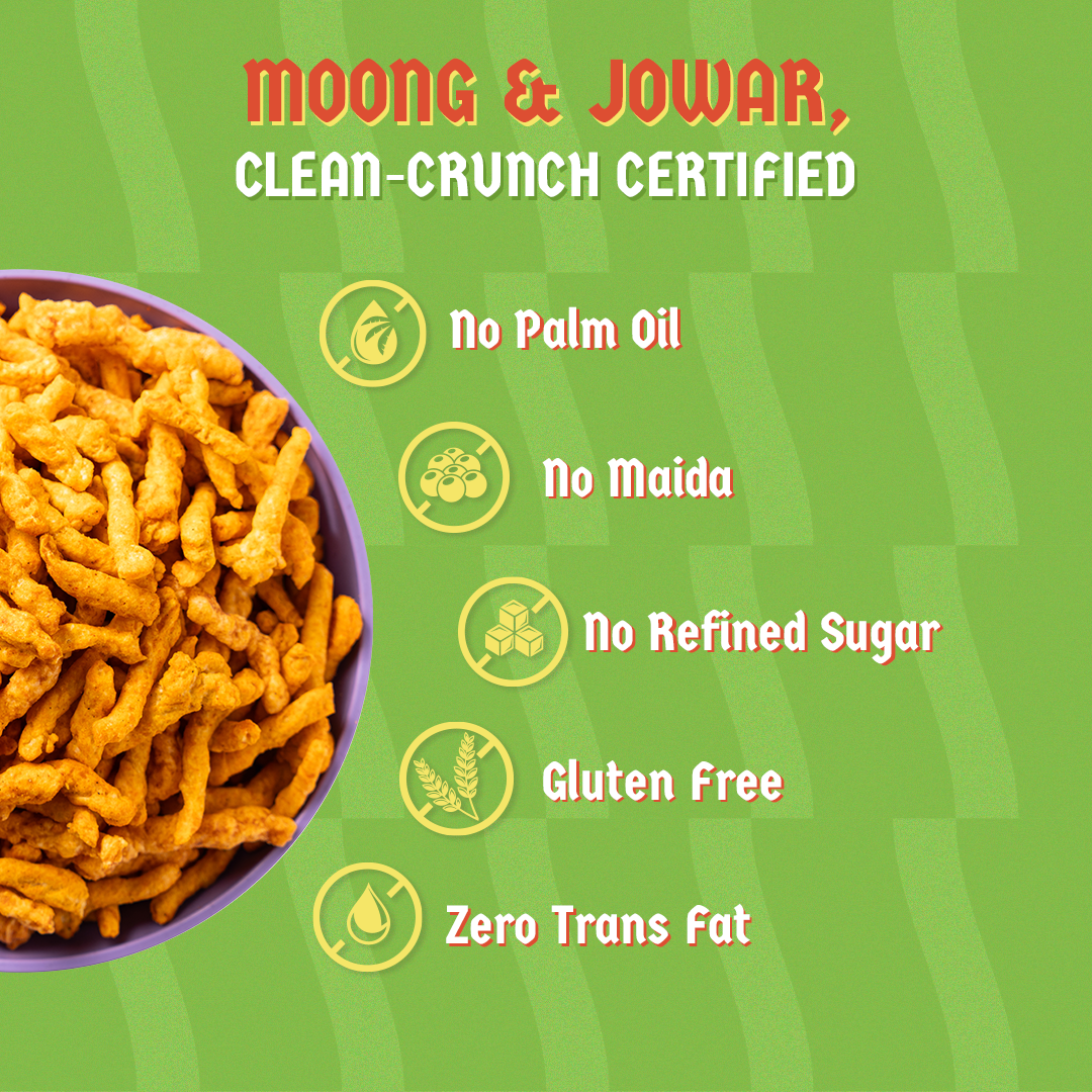 Klaw Masala Madness | Sprouted Moong & Jowar Sticks | Baked | No Palm Oil | High Protein | 40g