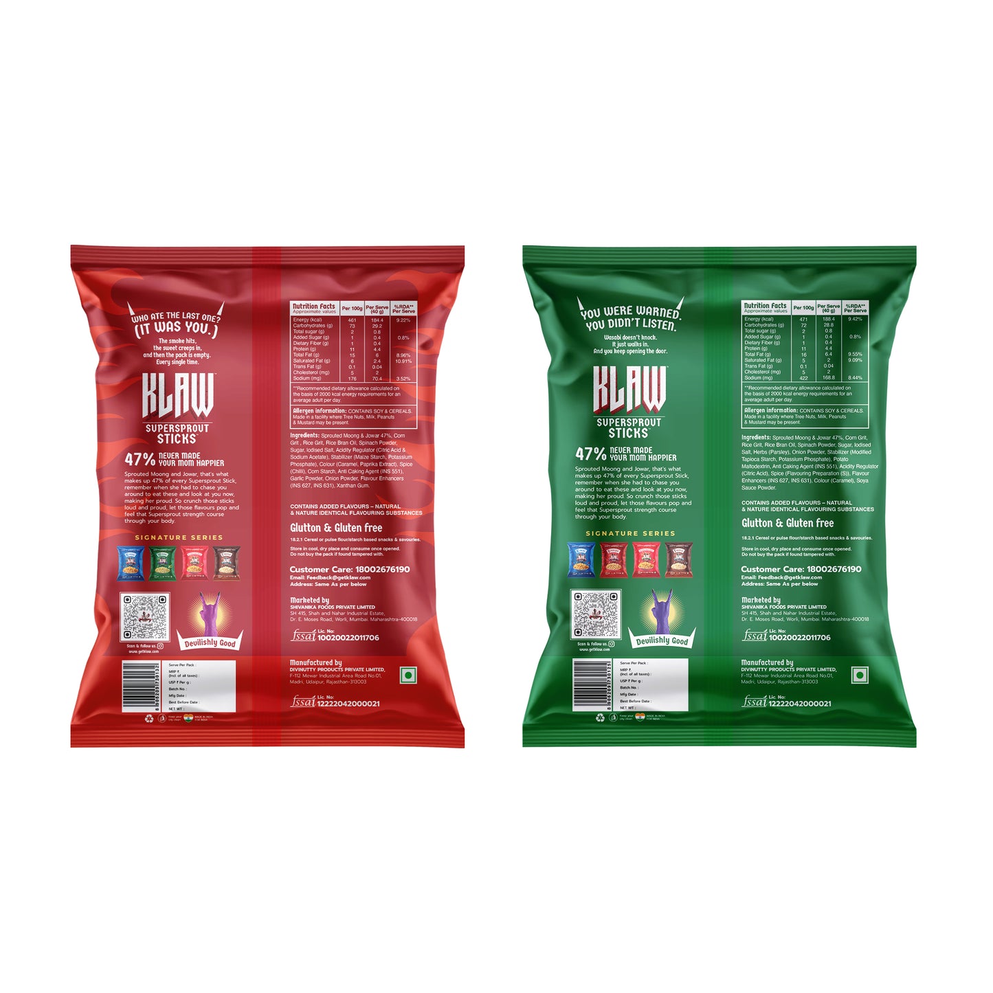 KLAW Barbeque & Wasabi Signature Combo - Pack of 2