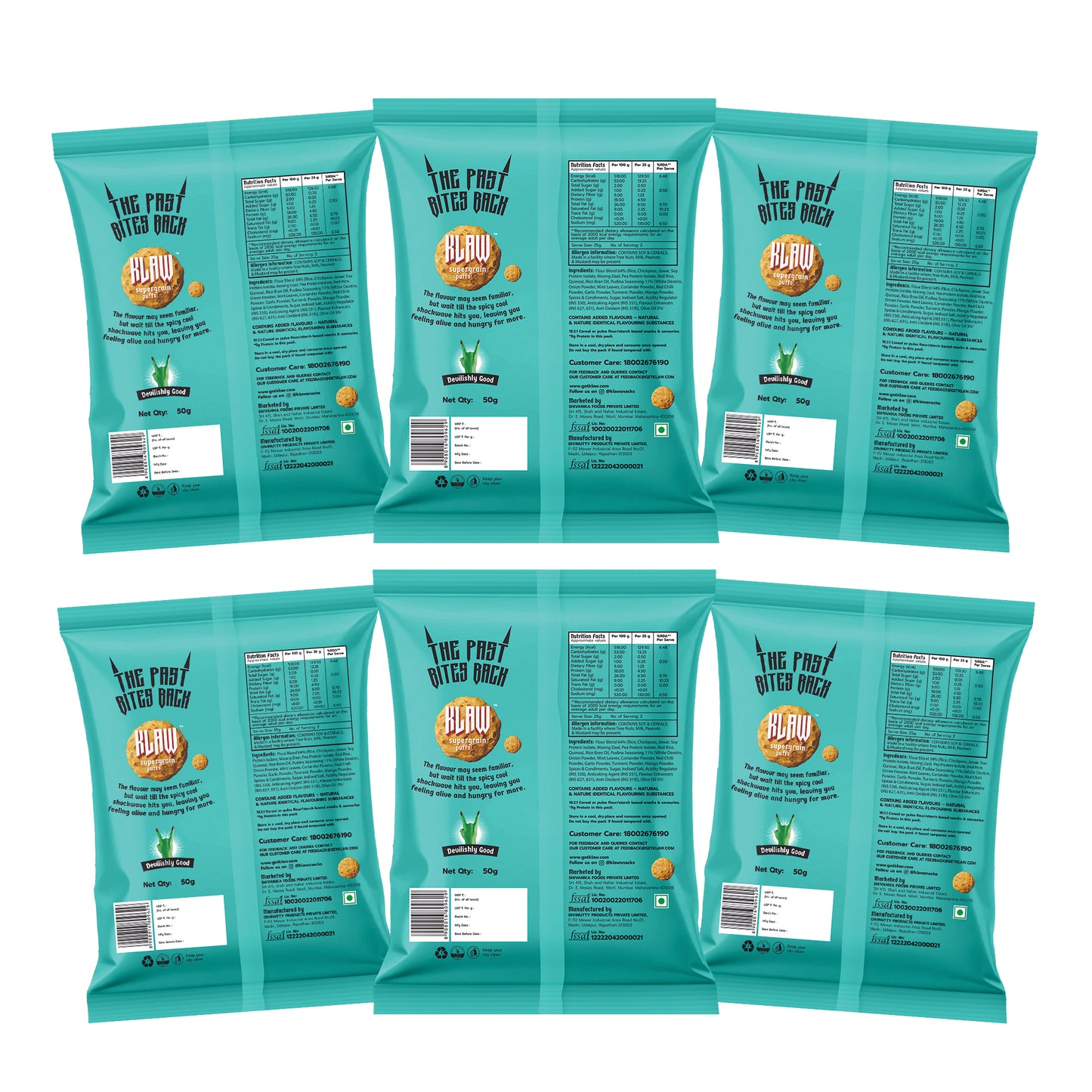 KLAW Pudina Blast Puffs Combo - Pack of 6