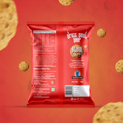 Klaw Rowdy Rasam Supergrain Puffs | Baked Not Fried | High Protein | Made with Olive Oil I 32g