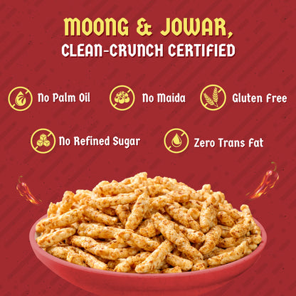 Klaw Barbeque Supersprout Sticks | Baked Not Fried | High Protein | 47% Sprouted Moong & Jowar
