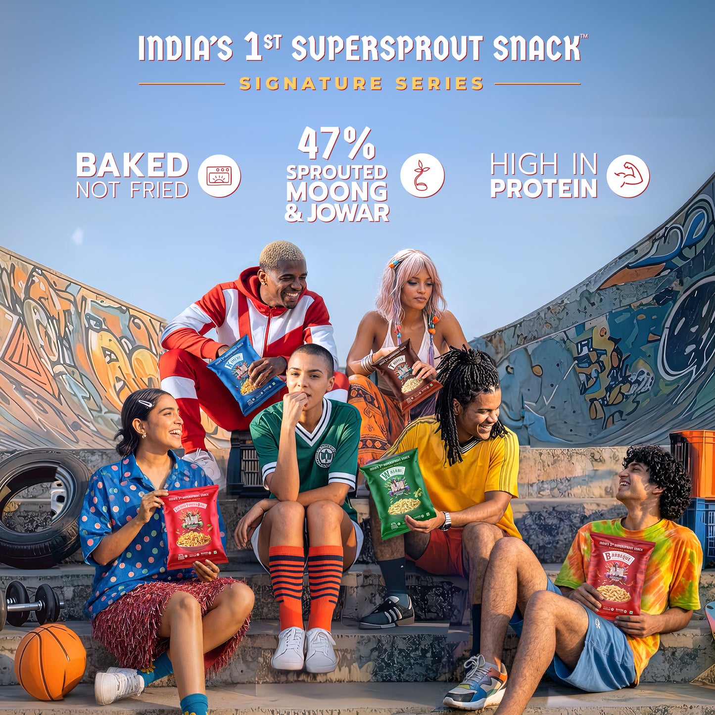 Klaw Barbeque Supersprout Sticks | Baked Not Fried | High Protein | 47% Sprouted Moong & Jowar