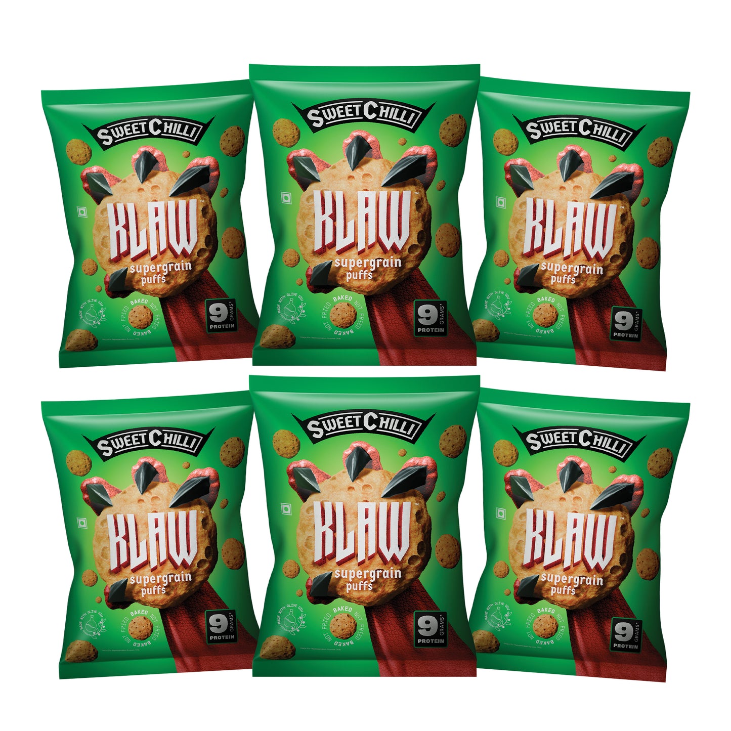 KLAW Sweet Chilli Puffs Combo - Pack of 6