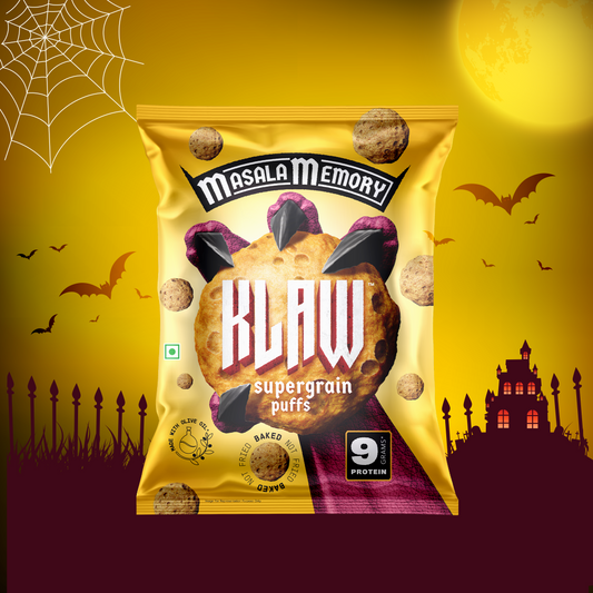 Klaw Masala Memory Supergrain Puffs | Baked Not Fried | High Protein | Made with Olive Oil I 50g