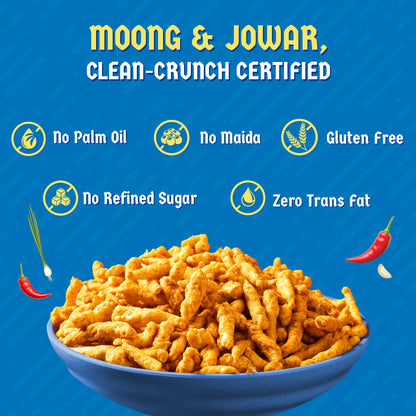 Klaw Kimchi Supersprout Sticks | Baked Not Fried | High Protein | 47% Sprouted Moong & Jowar