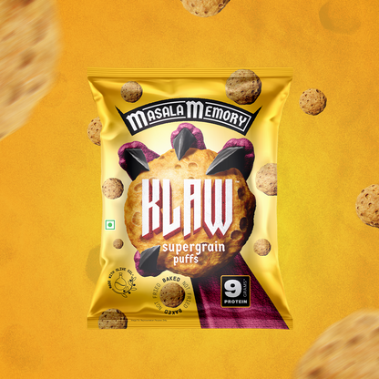 Klaw Masala Memory Supergrain Puffs | Baked Not Fried | High Protein | Made with Olive Oil I 50g