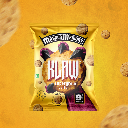 Klaw Masala Memory Supergrain Puffs | Baked Not Fried | High Protein | Made with Olive Oil I 50g