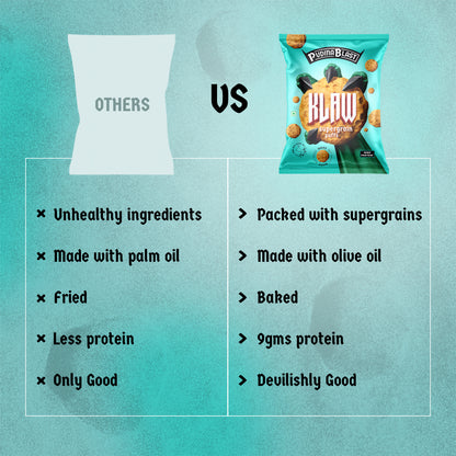 Klaw Pudina Blast Supergrain Puffs | Baked Not Fried | High Protein | Made with Olive Oil I 32g