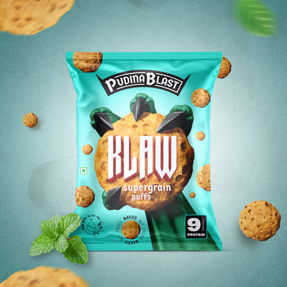 Klaw Pundina Blast Supergrain Puffs | Baked Not Fried | High Protein | Made with Olive Oil I 50g