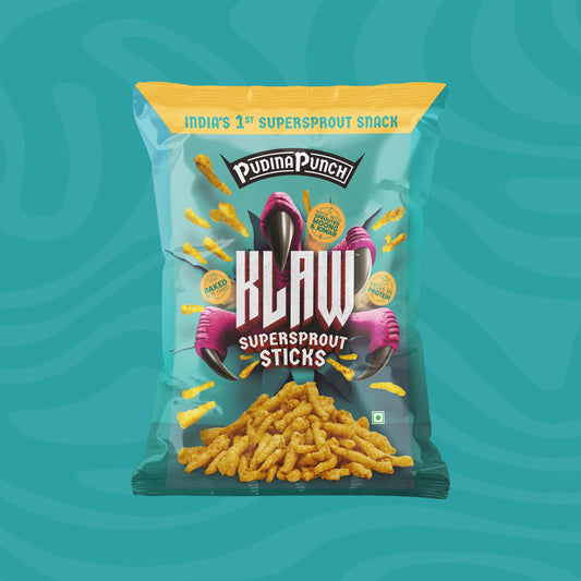Klaw Pudina Punch | Sprouted Moong & Jowar Sticks | Baked | No Palm Oil | High Protein | 40g