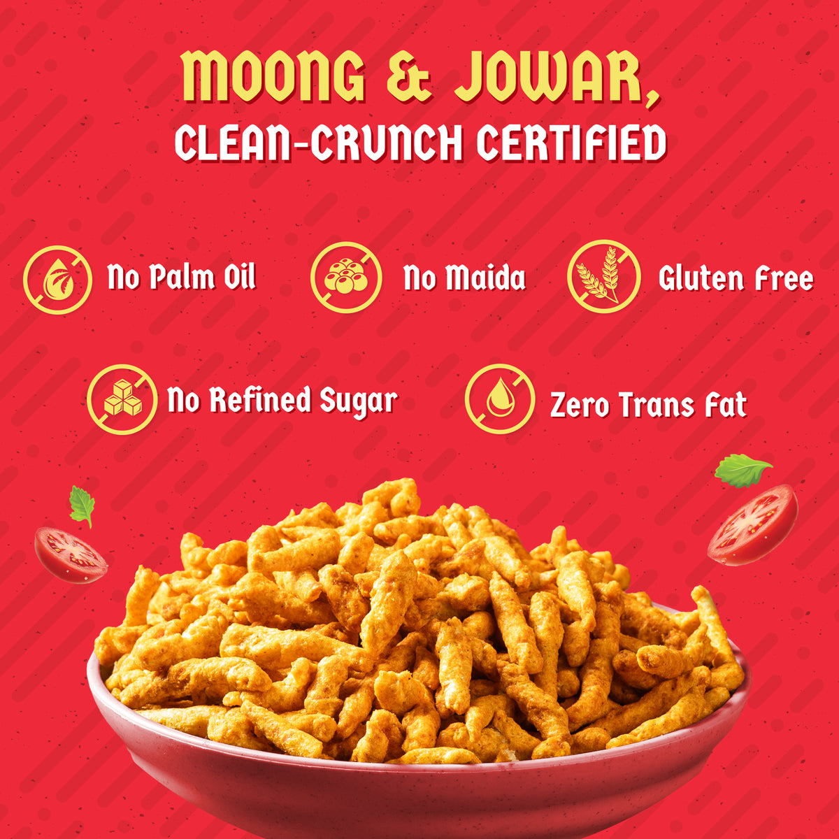 Klaw Sun-Dried Tomato & Basil Supersprout Sticks | Baked Not Fried | High Protein | 47% Sprouted Moong & Jowar