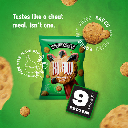 Klaw Sweet Chilli Supergrain Puffs | Baked Not Fried | High Protein | Made with Olive Oil I 50g