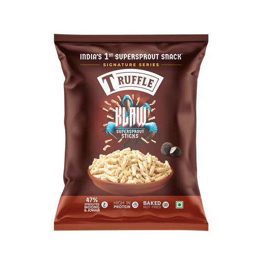 Klaw Truffle Supersprout Sticks | Baked Not Fried | High Protein | 47% Sprouted Moong & Jowar