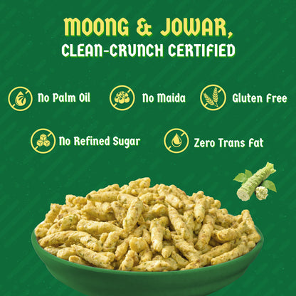 Klaw Wasabi Supersprout Sticks | Baked Not Fried | High Protein | 47% Sprouted Moong & Jowar