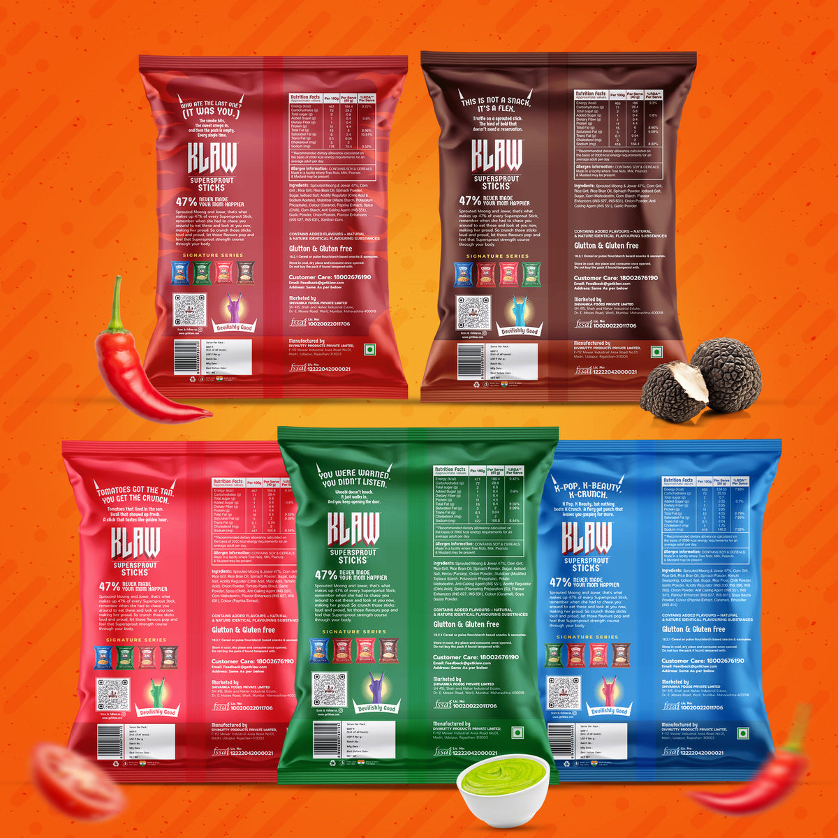 KLAW Combo Pack of 5 | Supersprout Snacks – Signature Series
