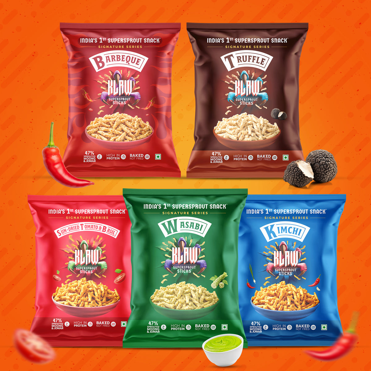KLAW Combo Pack of 5 | Supersprout Snacks – Signature Series